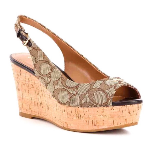 Coach Shoes - Coach Ferry Tan/Chestnut Ferry Cork Wedge 8.5